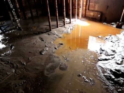 Flooded basement safety and cleanup